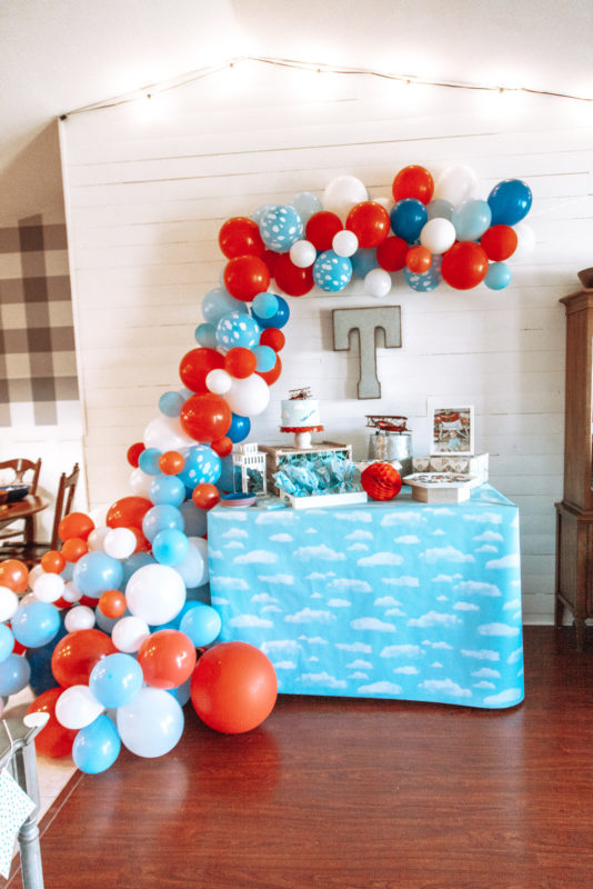 Red white and blue cake table