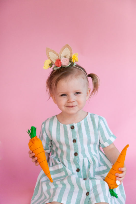 Somebunnies two! baby girl's second birthday photoshoot. Bunny themed photoshoot