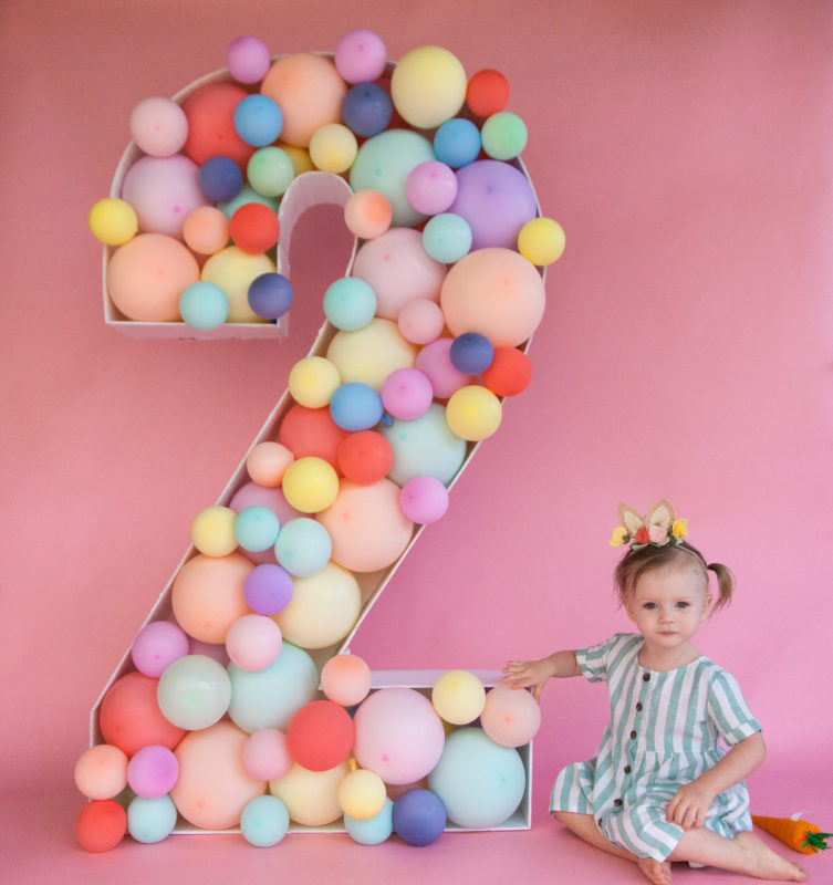 Somebunnies two! baby girl's second birthday photoshoot. Bunny themed photoshoot