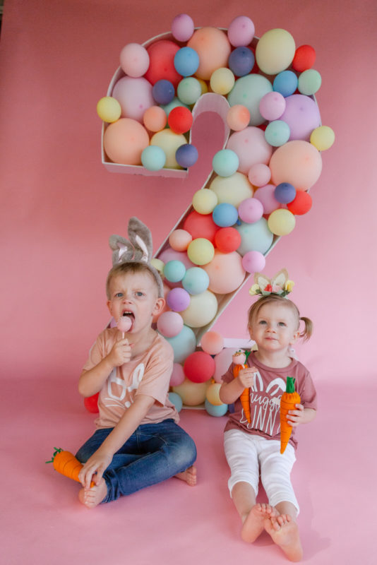 Somebunnies two! Brother and sister Bunny themed photoshoot