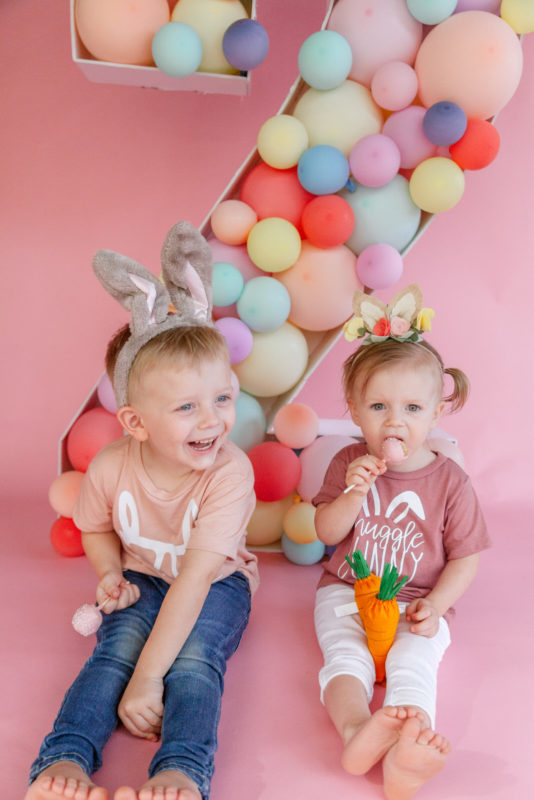 Somebunnies two! Brother and sister Bunny themed photoshoot