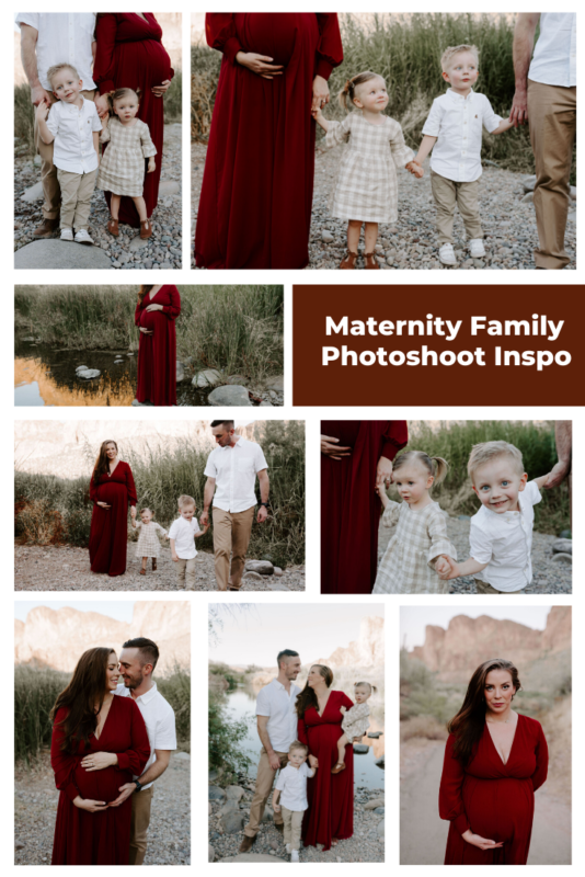 Red Flowy Dress, Family Photo Outfits